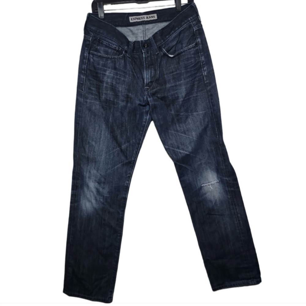 Express Men’s Kingston Jeans Size 31x32 Straight Leg Classic Fit Dark Wash